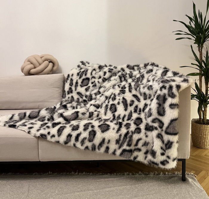 Aberto Design Funda para Sofá Leopar Gris y Negro 150 x 100 cm
